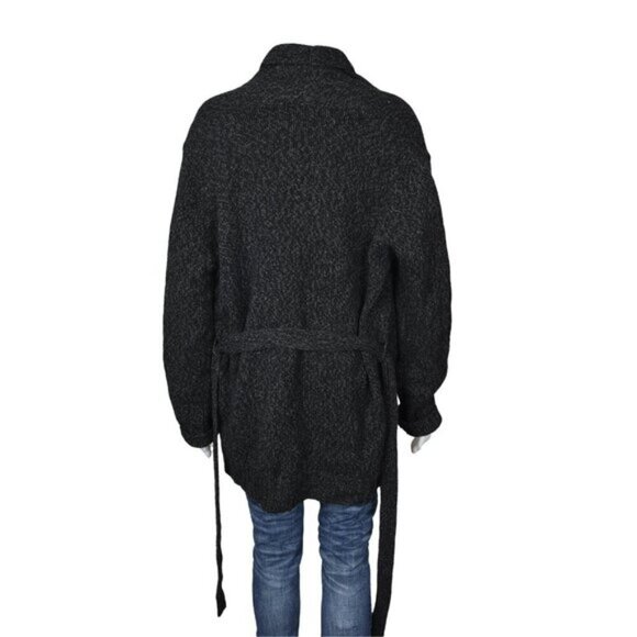Levi's Knit Tie Cardigan Sweater Wool Blend Black Gray Size XL - Picture 7 of 9